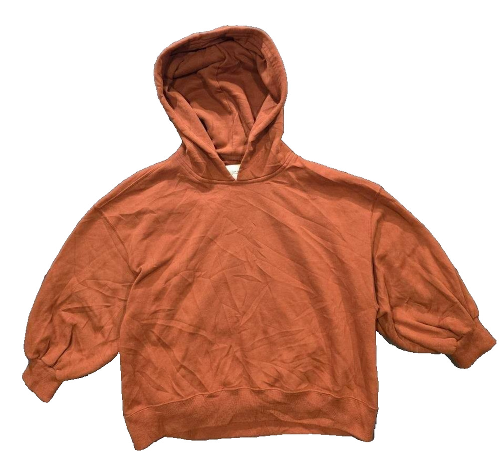 Abercrombie & Fitch Soft AF Fleece Y2K Oversized Hoodie Rust Orange Sz M A011325